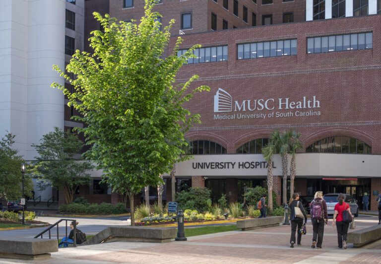 The exterior of the MUSC Health University Hospital in South Carolina.