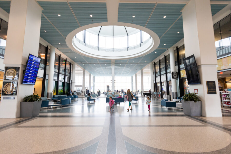 The interior of the Central Hall at the Charleston International Airport.