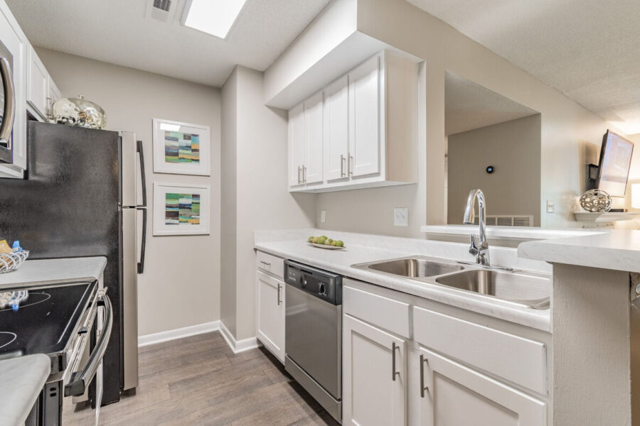 The kitchen of a modern apartment.